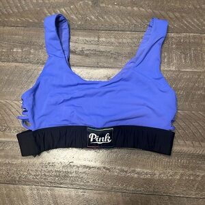 PINK Victoria's Secret Blue and Black Sports Bra